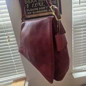 Coach Burgundy Leather Shoulder Bag